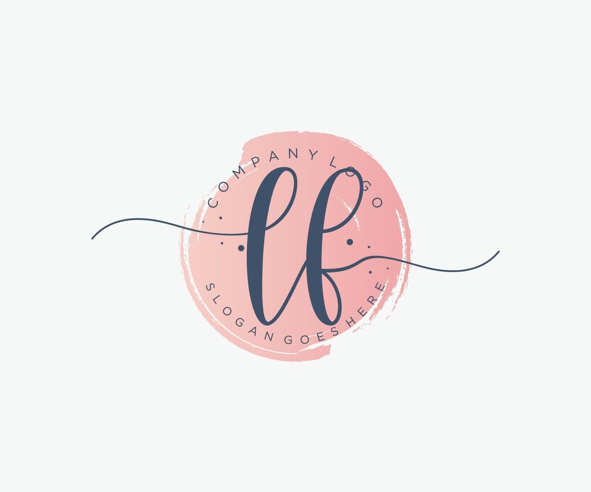 Initial LF feminine logo. Usable for Nature, Salon, Spa, Cosmetic and Beauty Logos. Flat Vector Logo Design Template Element.