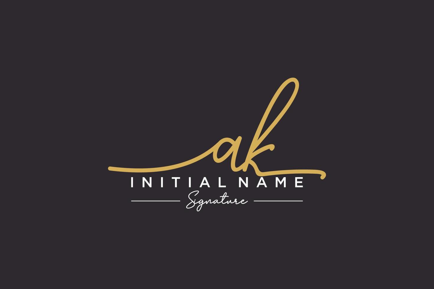 Initial AK signature logo template vector. Hand drawn Calligraphy lettering Vector illustration.