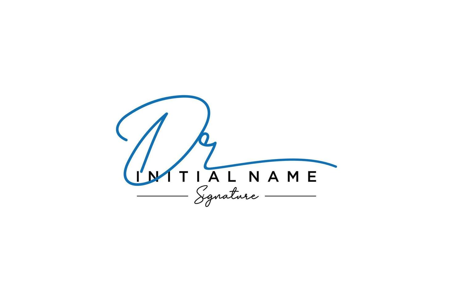 Initial DR signature logo template vector. Hand drawn Calligraphy lettering Vector illustration.