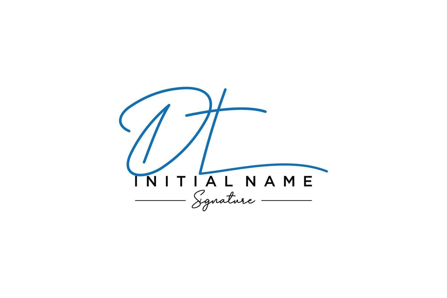 Initial DT signature logo template vector. Hand drawn Calligraphy lettering Vector illustration.
