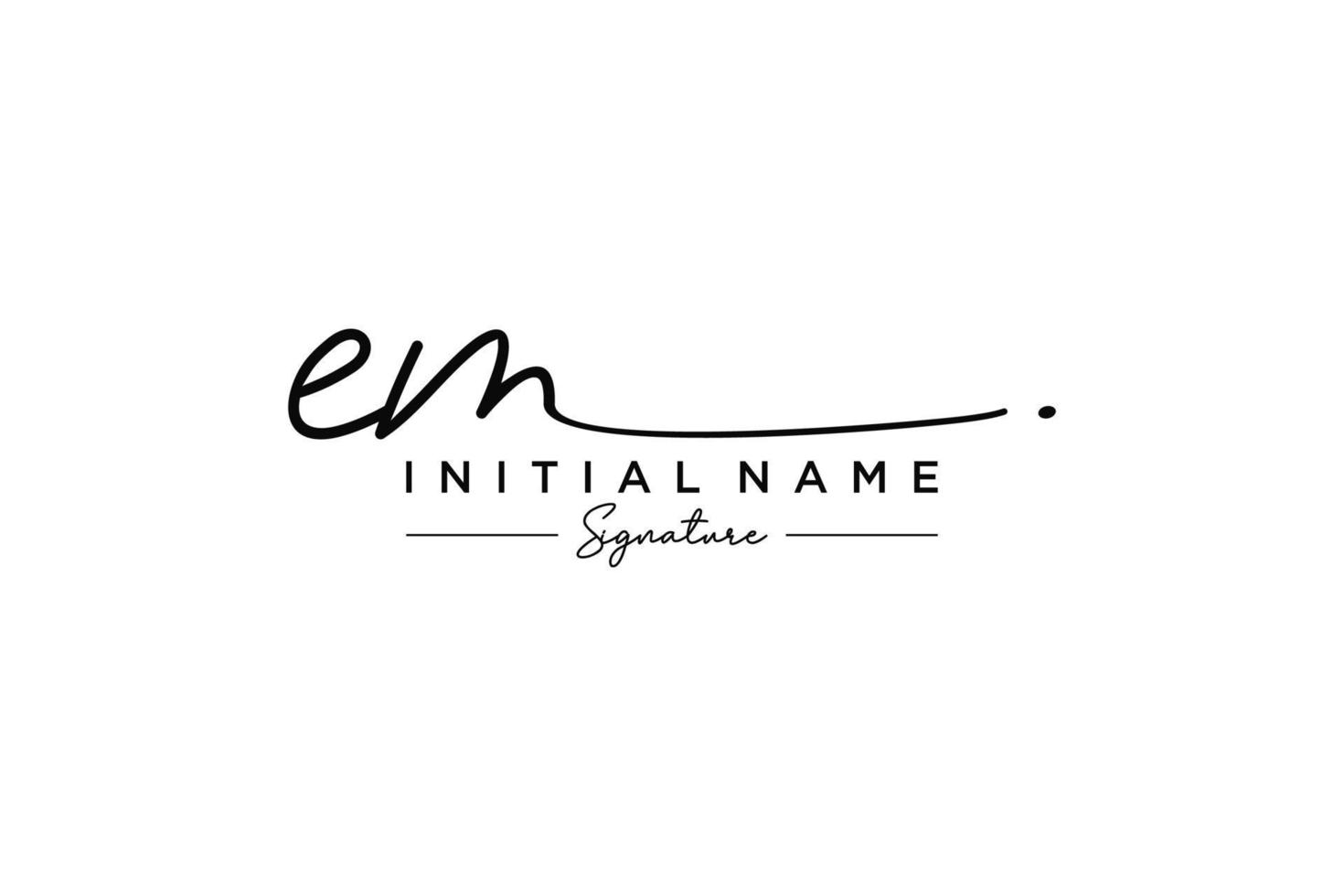 Initial EM signature logo template vector. Hand drawn Calligraphy lettering Vector illustration.