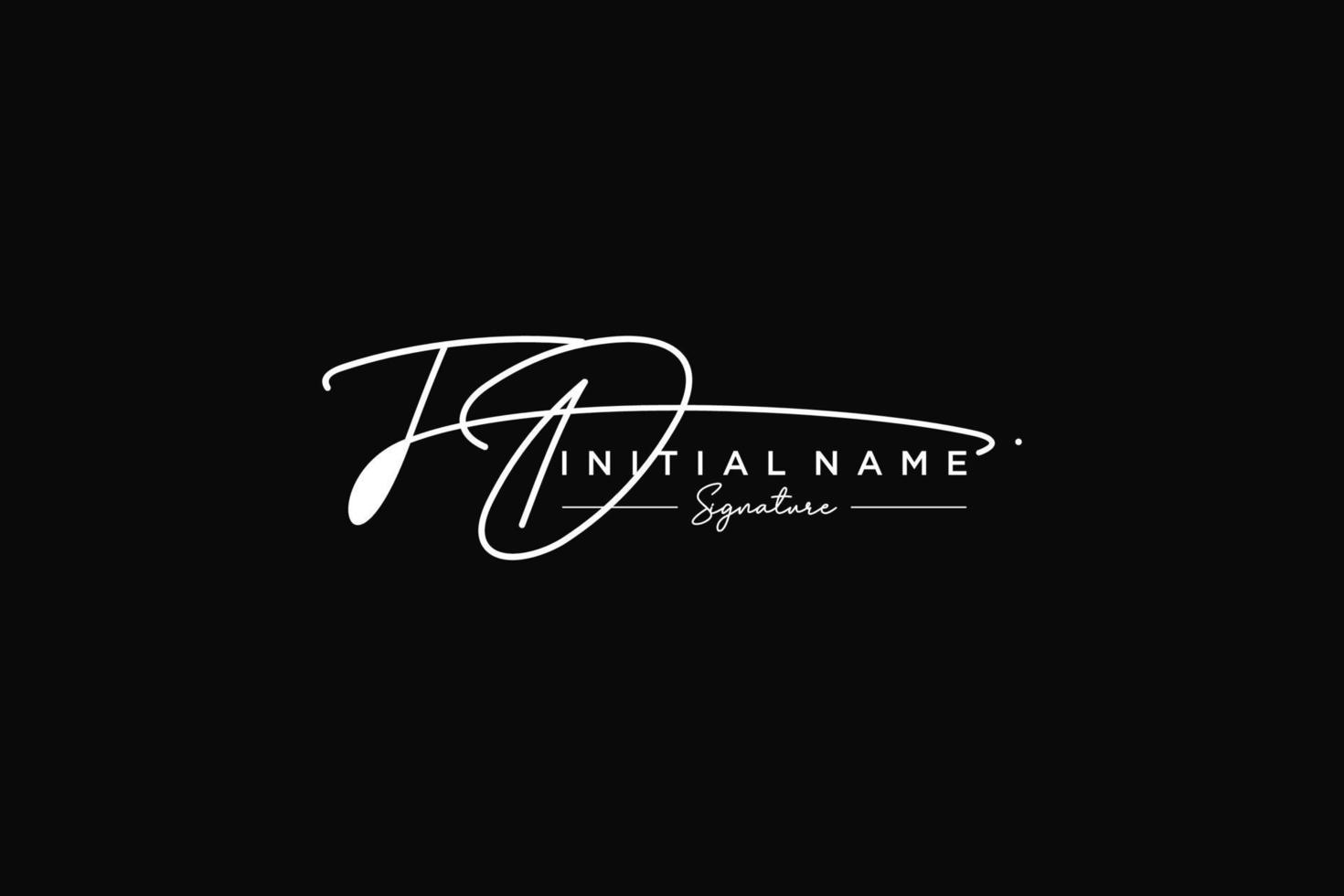 Initial FD signature logo template vector. Hand drawn Calligraphy lettering Vector illustration.