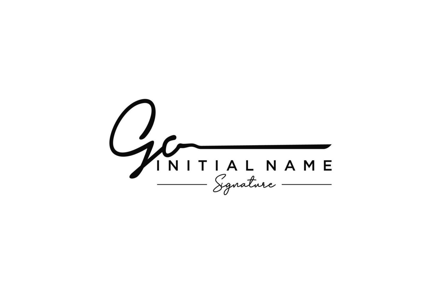 Initial GO signature logo template vector. Hand drawn Calligraphy lettering Vector illustration.