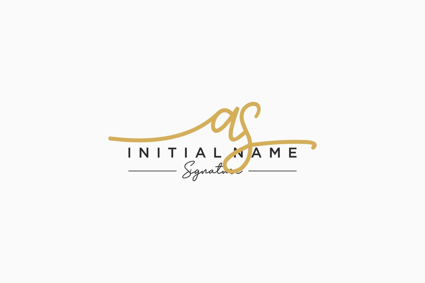 Initial AS signature logo template vector. Hand drawn Calligraphy lettering Vector illustration.