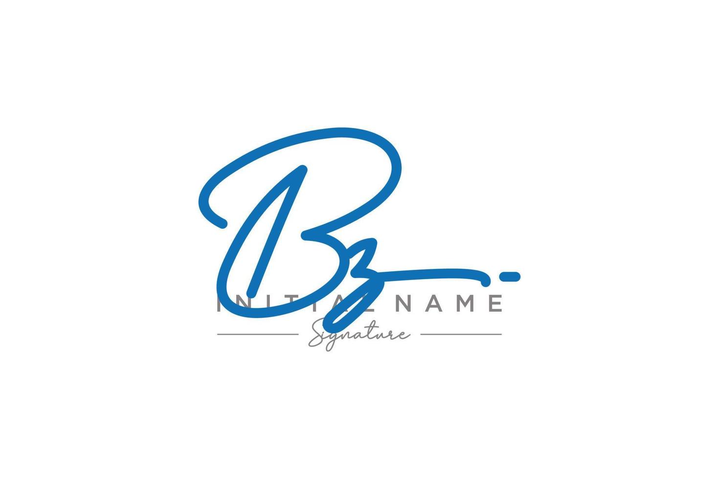 Initial BZ signature logo template vector. Hand drawn Calligraphy lettering Vector illustration.
