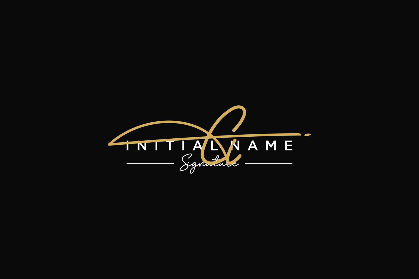 Initial CI signature logo template vector. Hand drawn Calligraphy lettering Vector illustration.