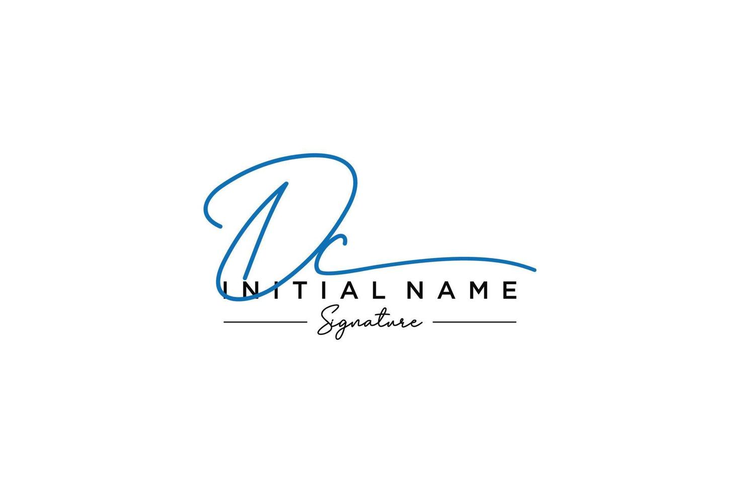 Initial DC signature logo template vector. Hand drawn Calligraphy lettering Vector illustration.