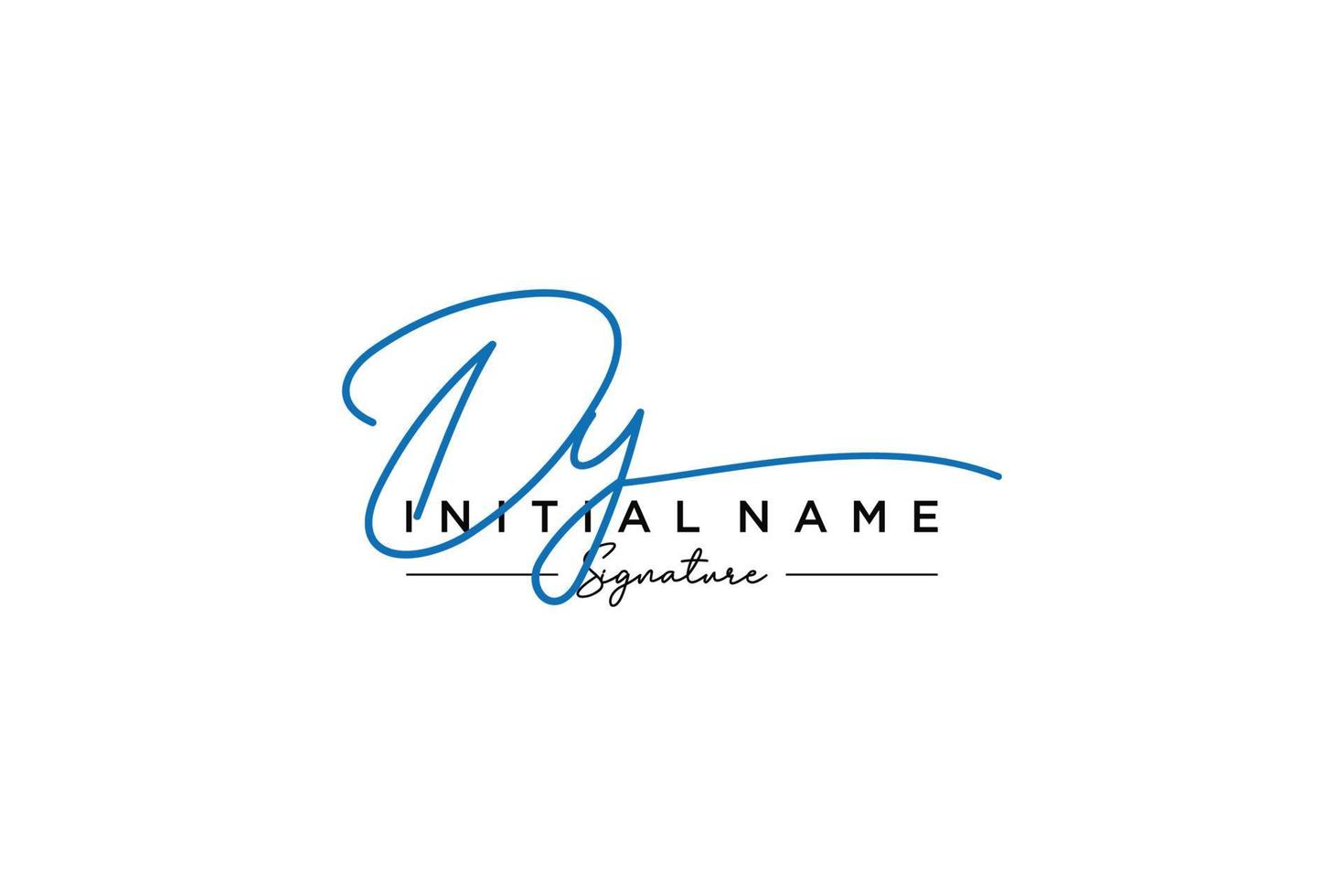 Initial DY signature logo template vector. Hand drawn Calligraphy lettering Vector illustration.