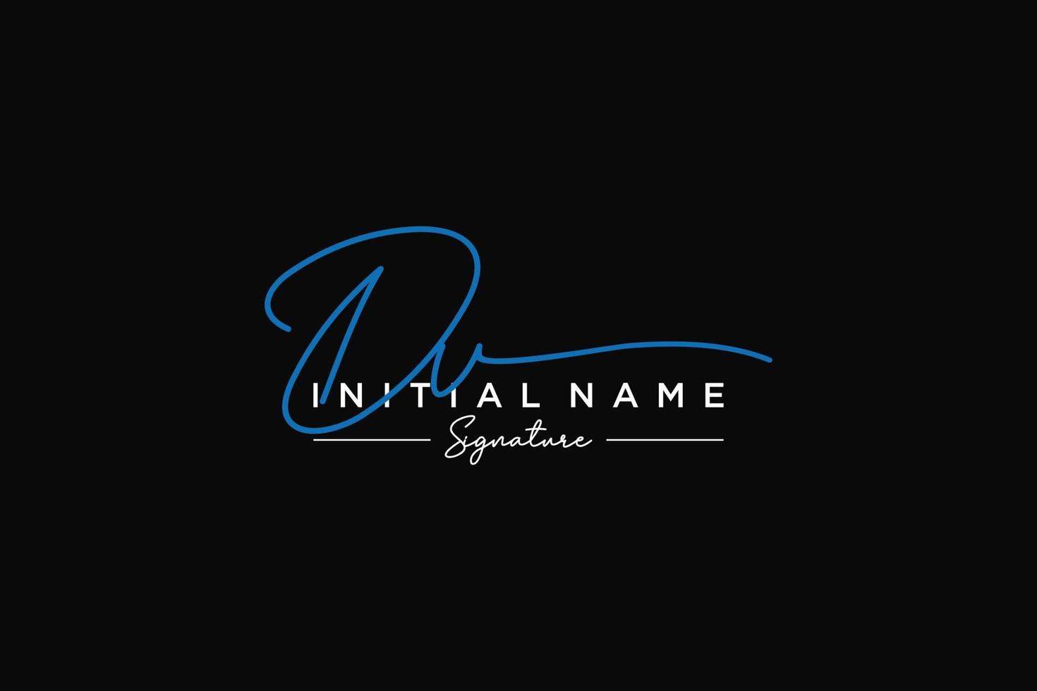 Initial DV signature logo template vector. Hand drawn Calligraphy lettering Vector illustration.