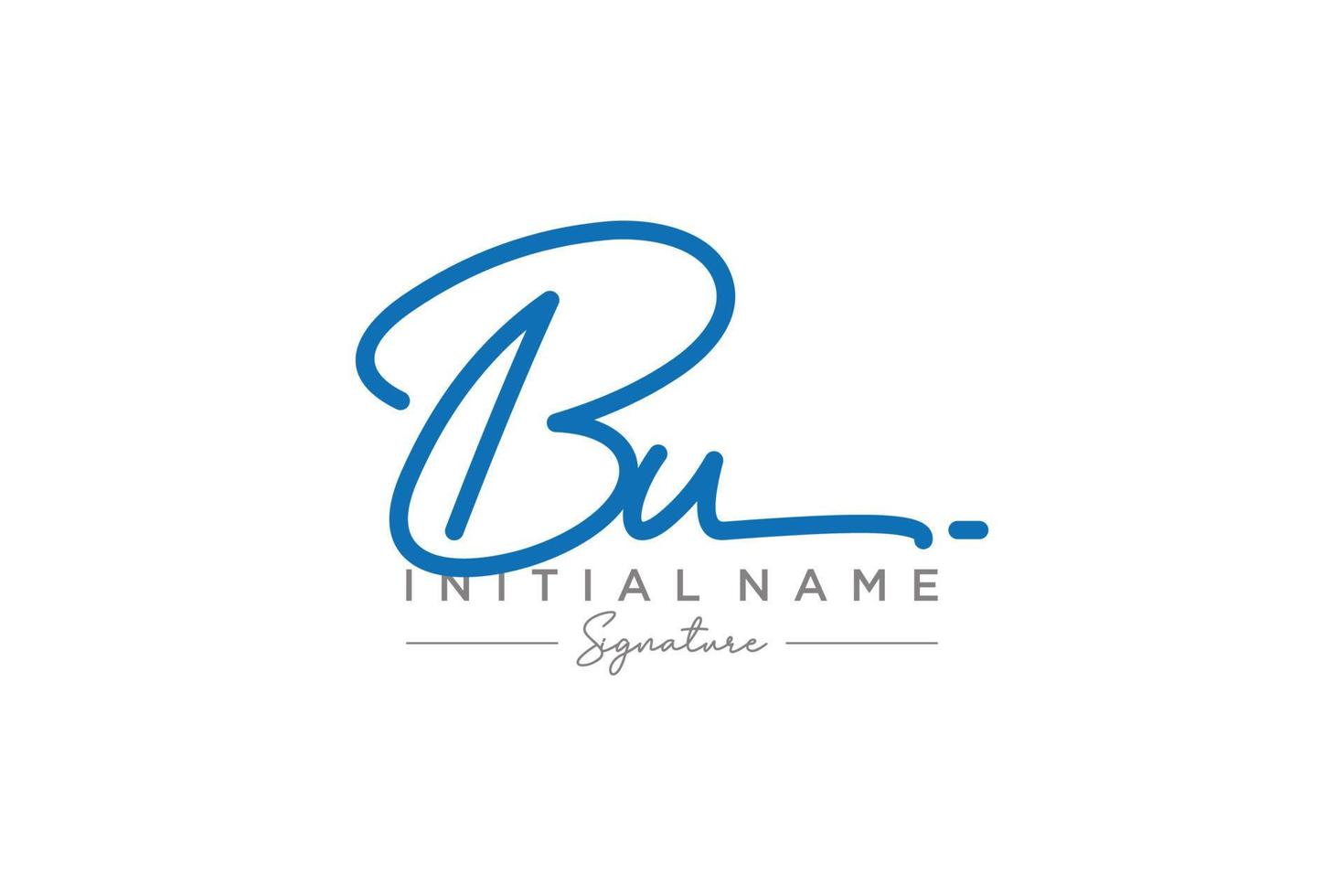 Initial BU signature logo template vector. Hand drawn Calligraphy lettering Vector illustration.