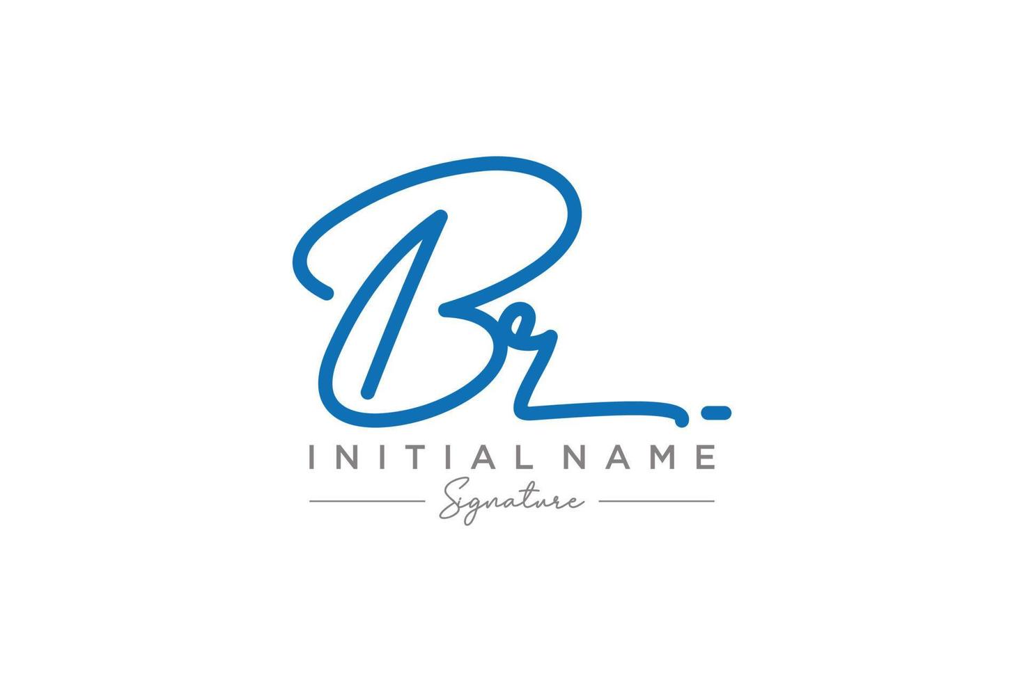 Initial BR signature logo template vector. Hand drawn Calligraphy