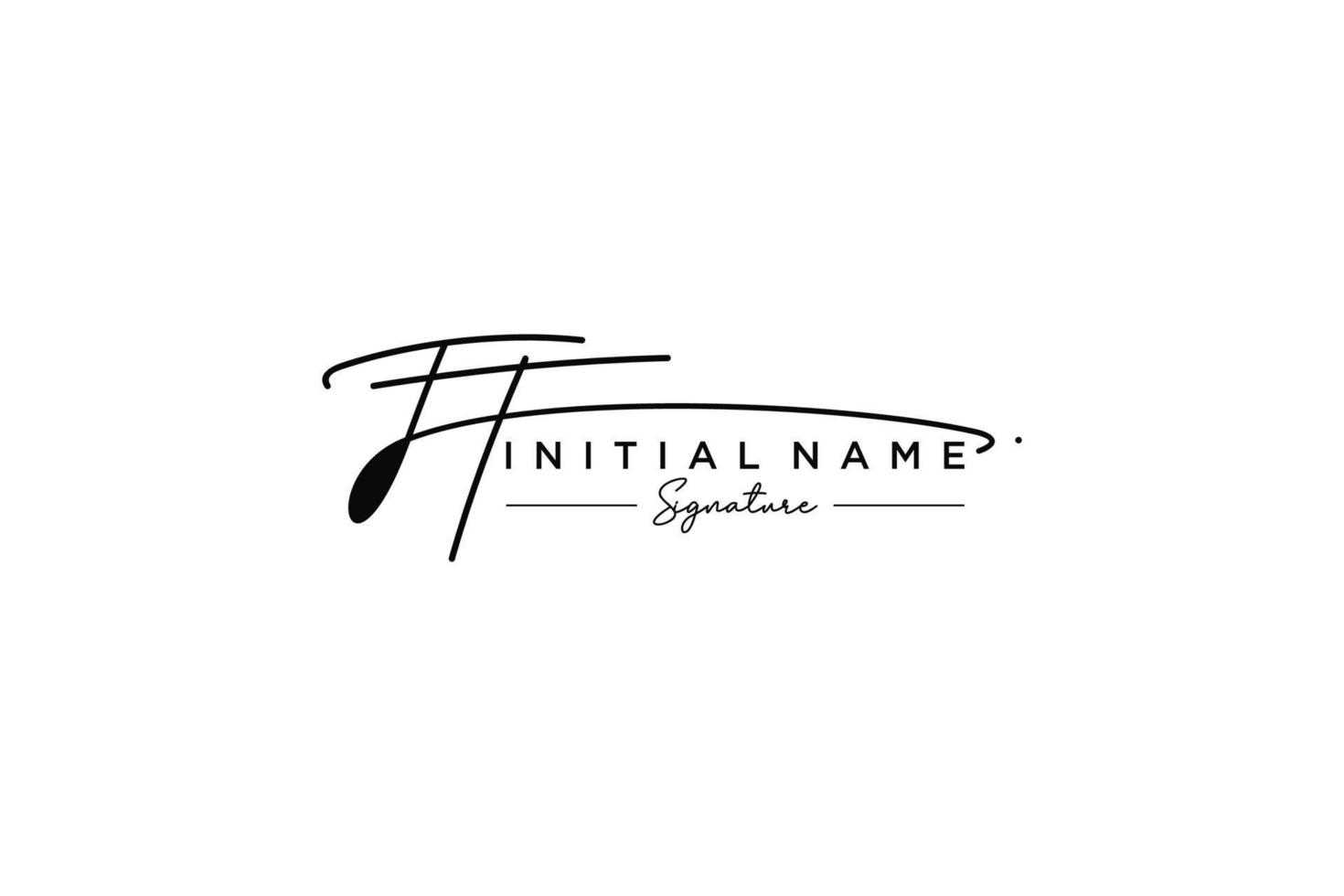 Initial FT signature logo template vector. Hand drawn Calligraphy lettering Vector illustration.