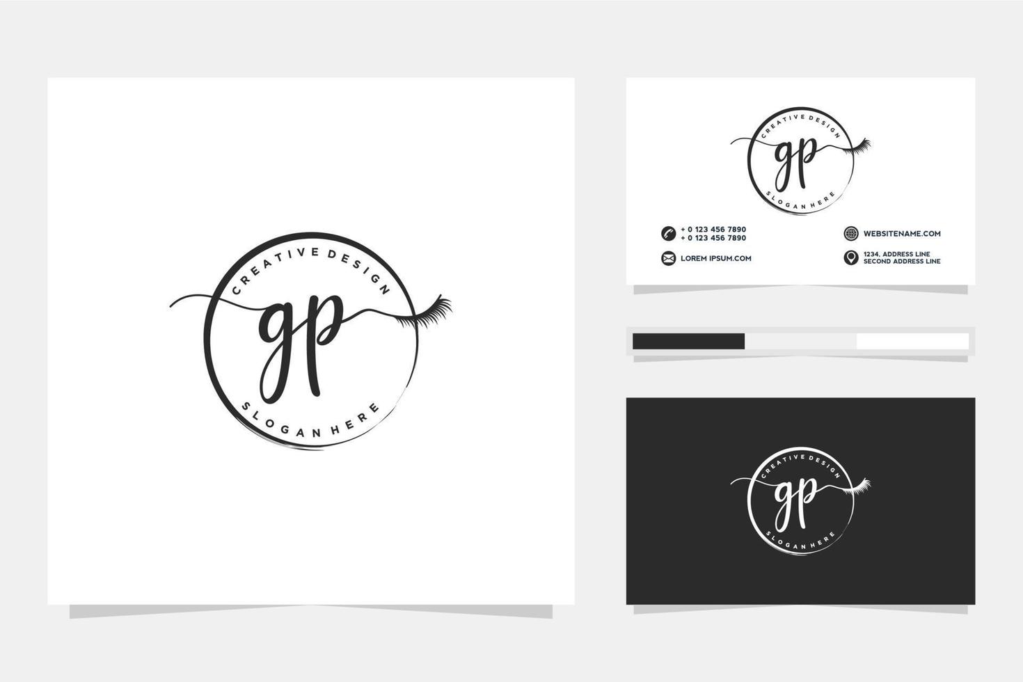 Initial GP Feminine logo collections and business card templat Premium Vector