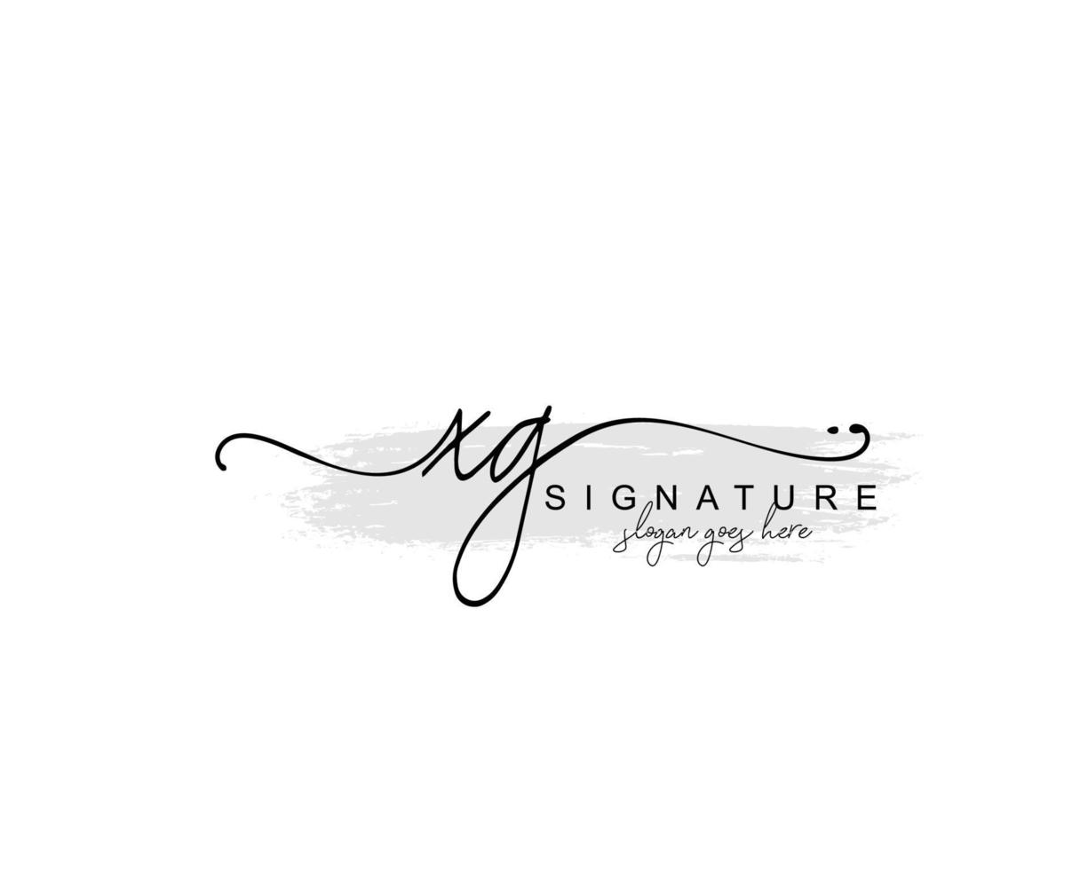 Initial XG beauty monogram and elegant logo design, handwriting logo of initial signature, wedding, fashion, floral and botanical with creative template. vector