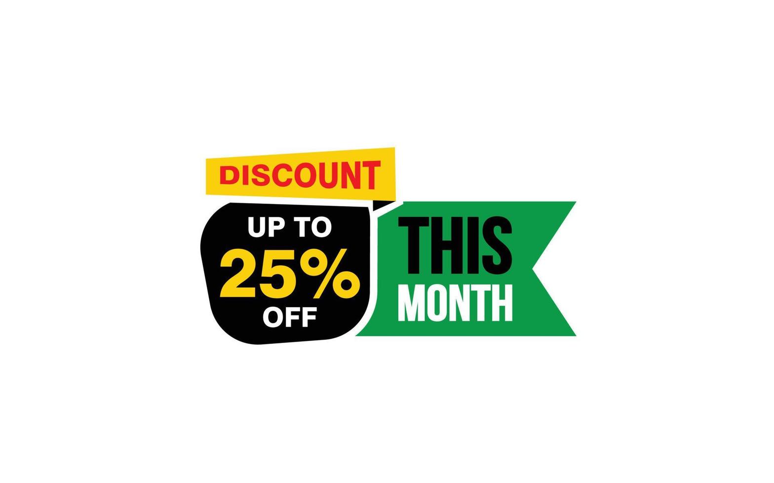 25 Percent THIS MONTH offer, clearance, promotion banner layout with sticker style. vector