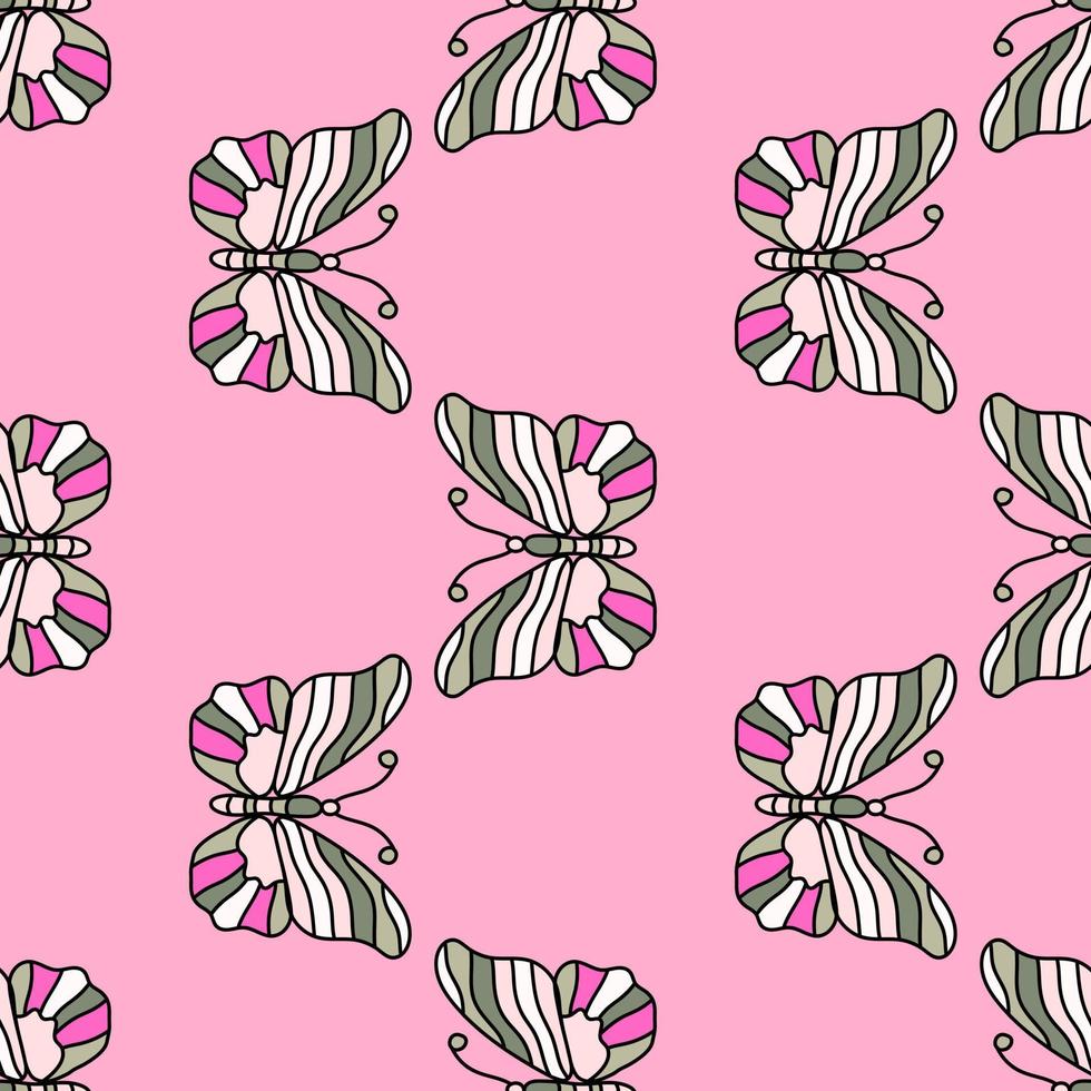Seamless pattern with stylized butterflies. vector