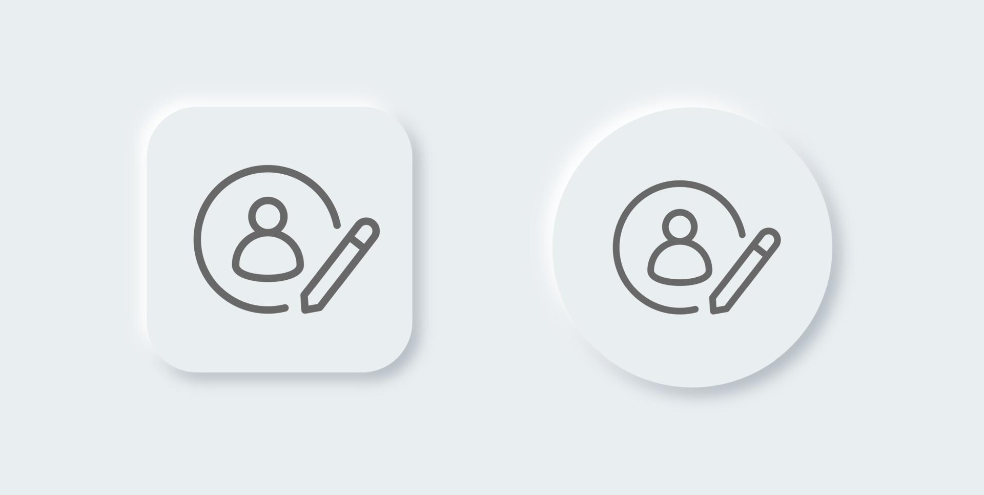 Register line icon in neomorphic design style. User signs vector illustration.