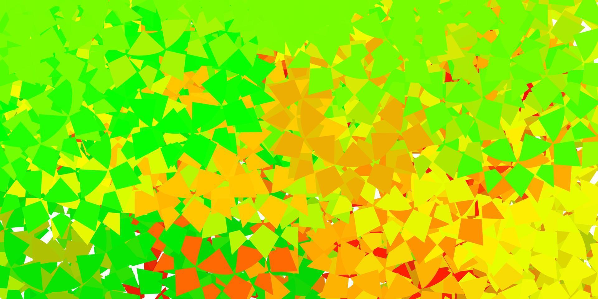 Dark green, yellow vector background with polygonal forms.