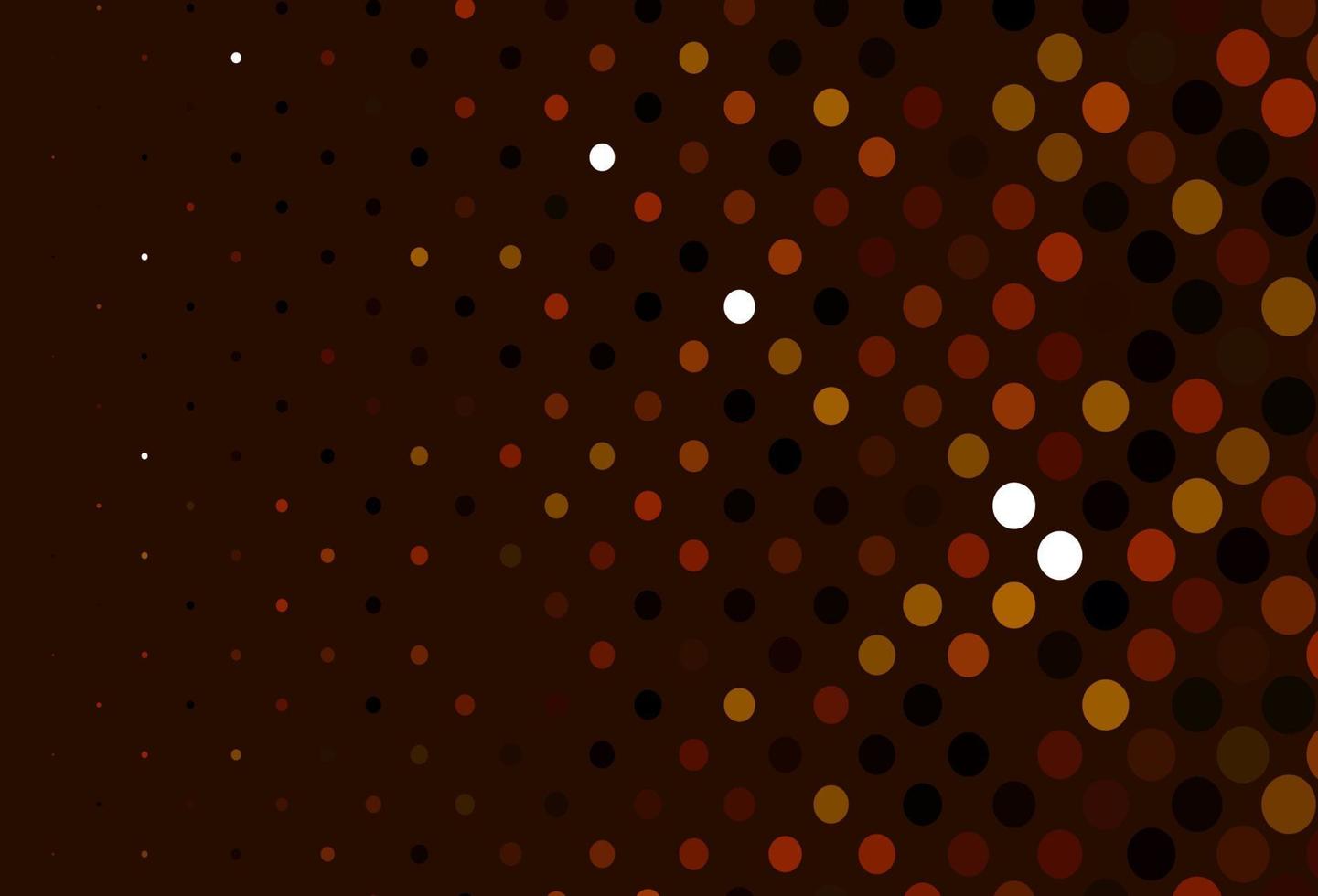 Dark Orange vector background with bubbles.