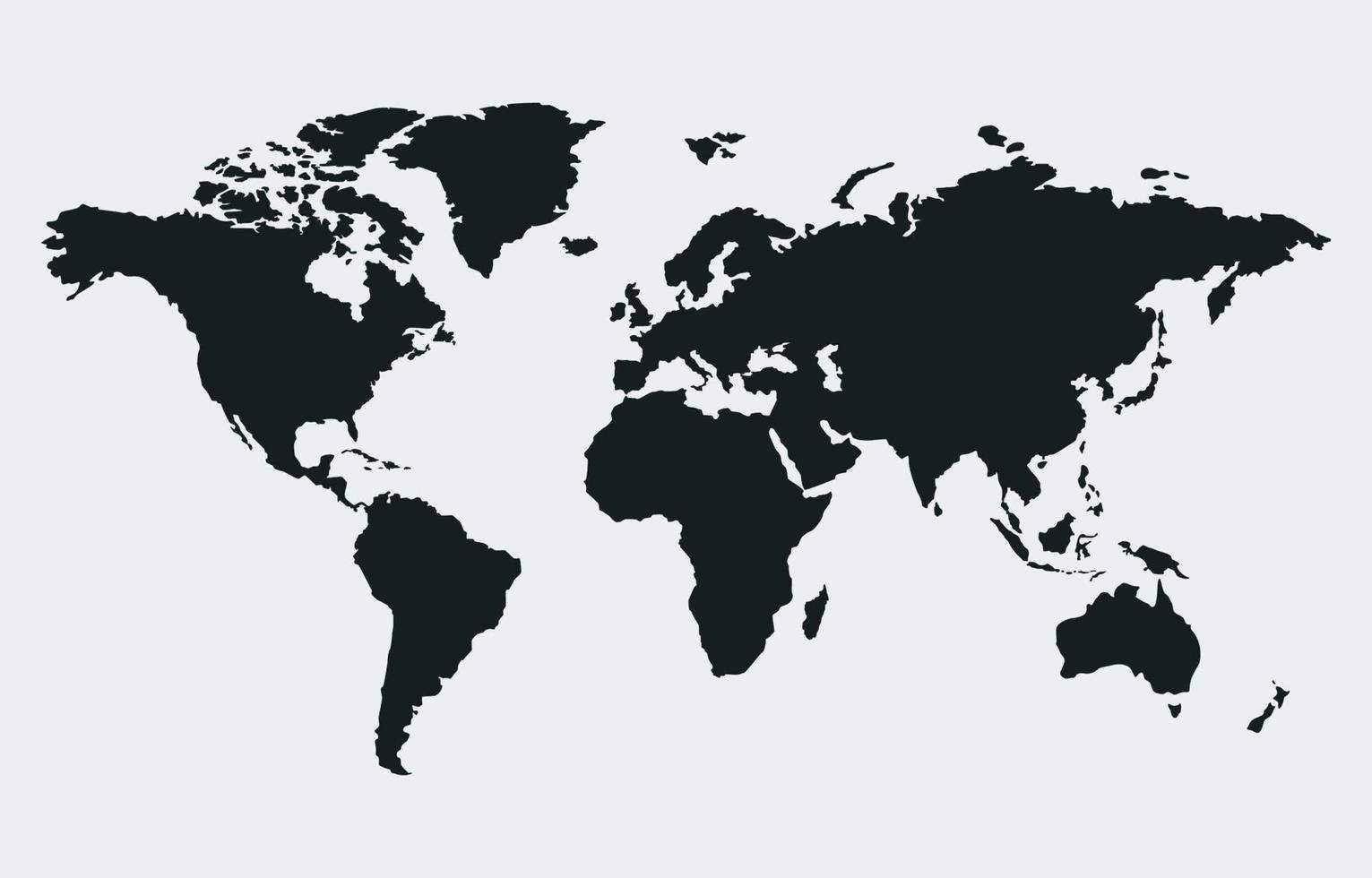 Black and White World Map vector