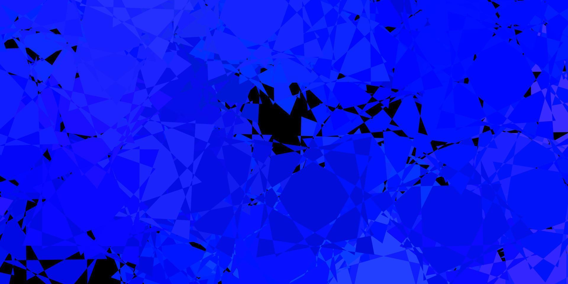 textura de vector azul oscuro con triángulos al azar.