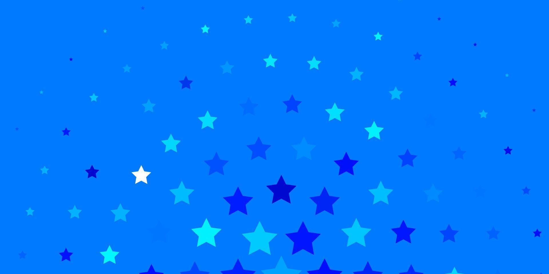 plantilla de vector azul claro con estrellas de neón.