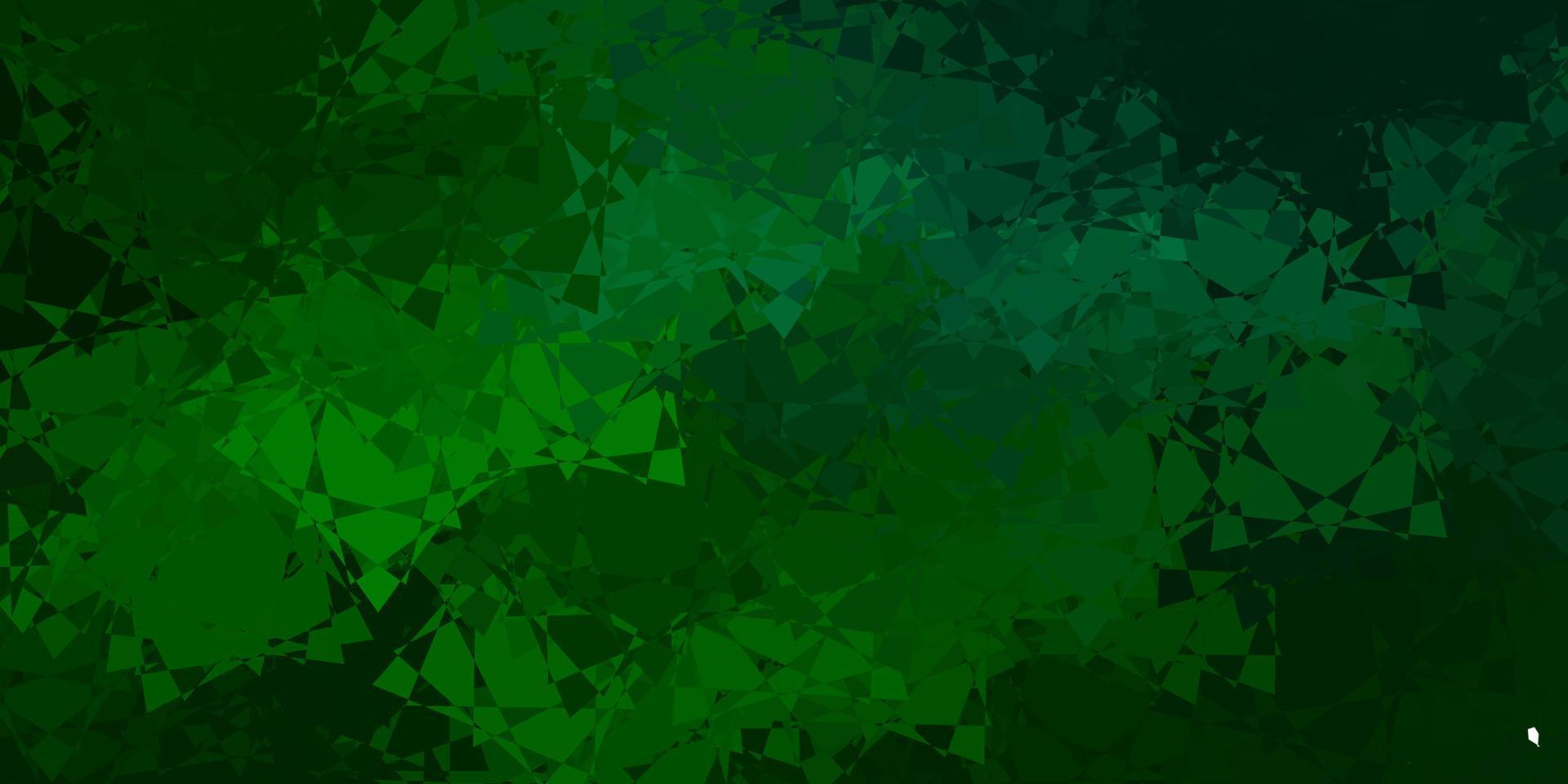 Dark Green vector texture with random triangles.