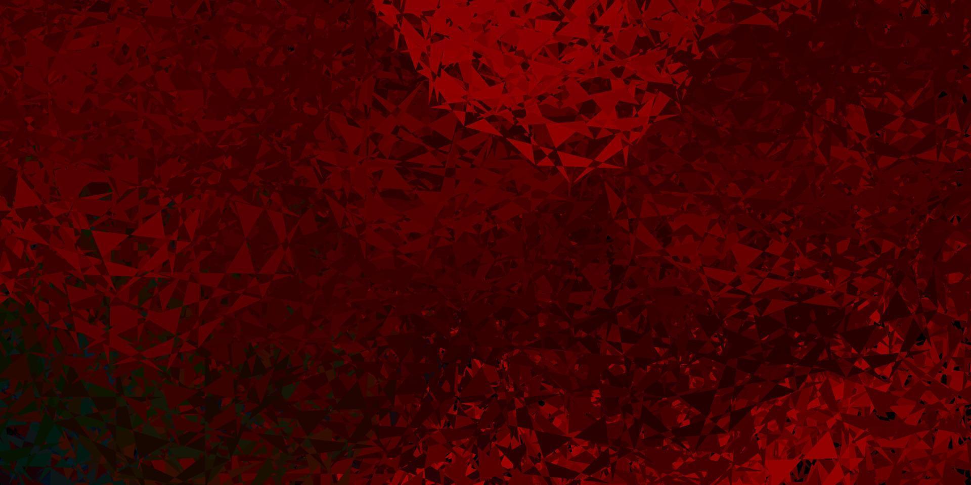 Dark green, red vector background with triangles.