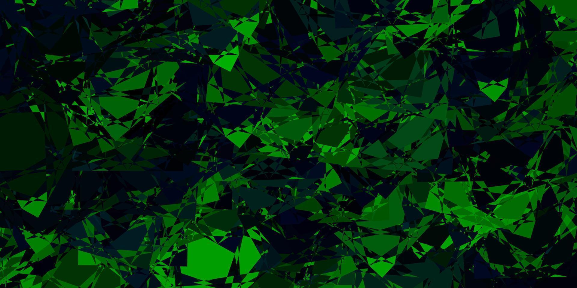 Dark Green vector pattern with polygonal shapes.