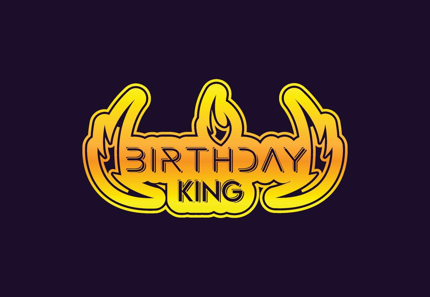 diseño de camiseta y pegatina de rey de cumpleaños vector