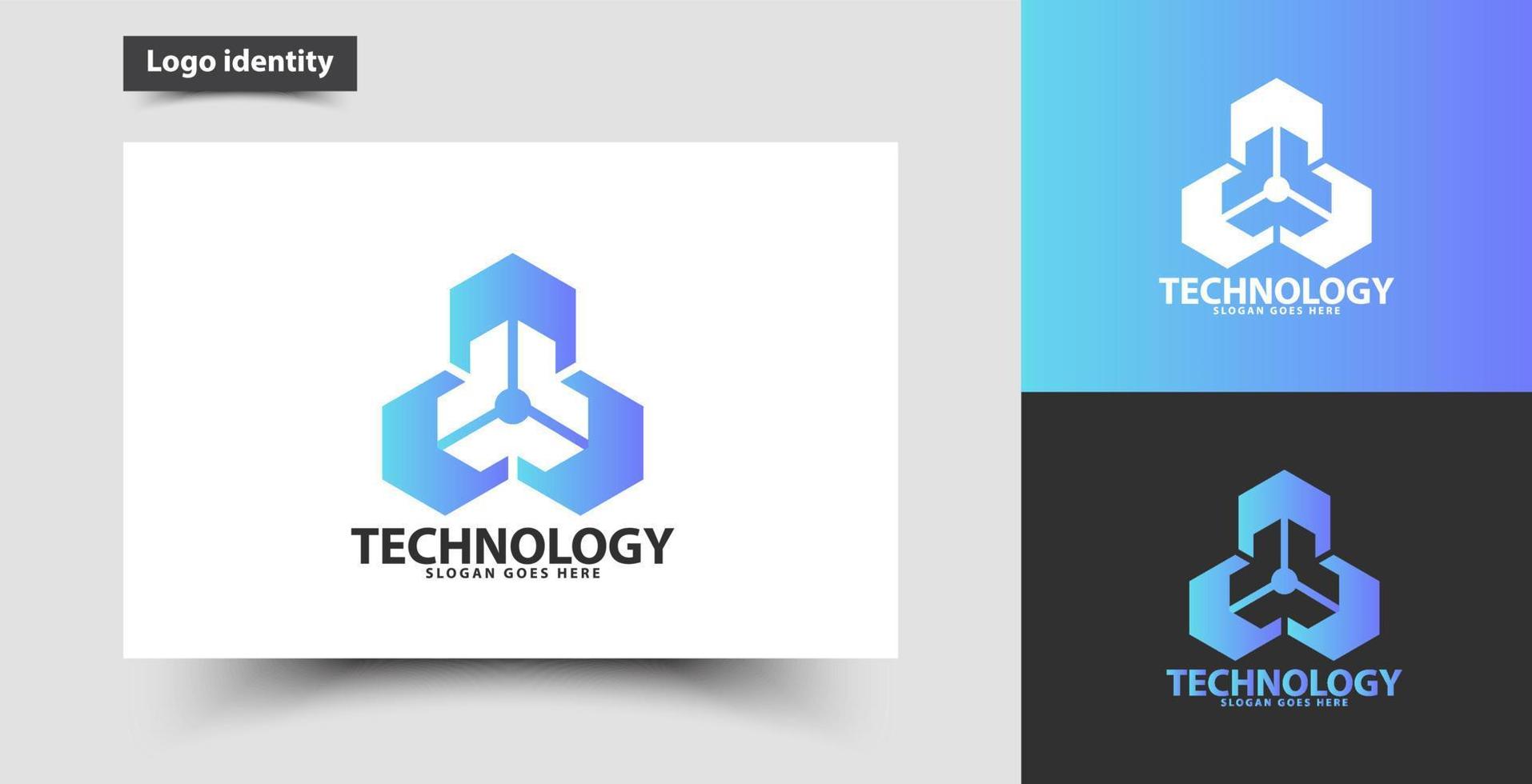 technology company business logo design vector