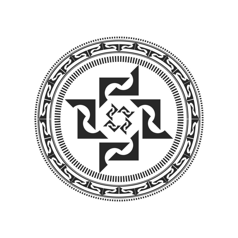 tribal ethnic tattoo monogram circle vector