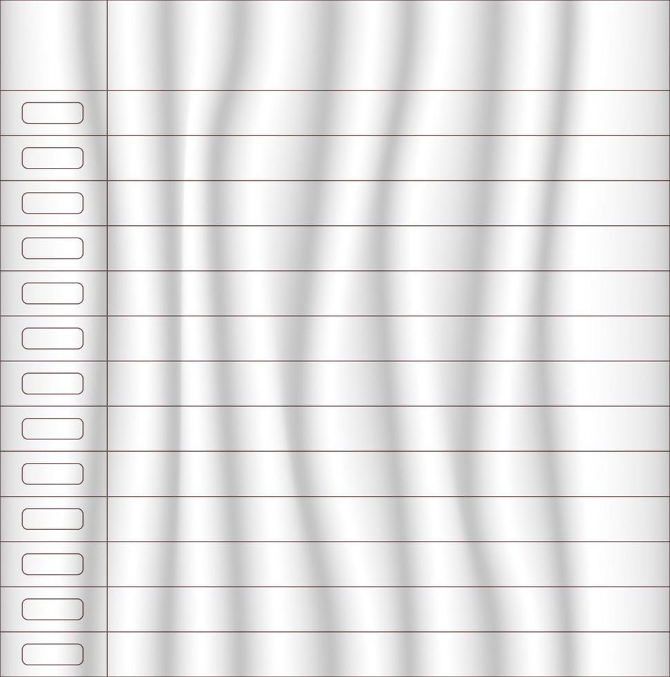 blank textbook paper crumpled texture 3d vector