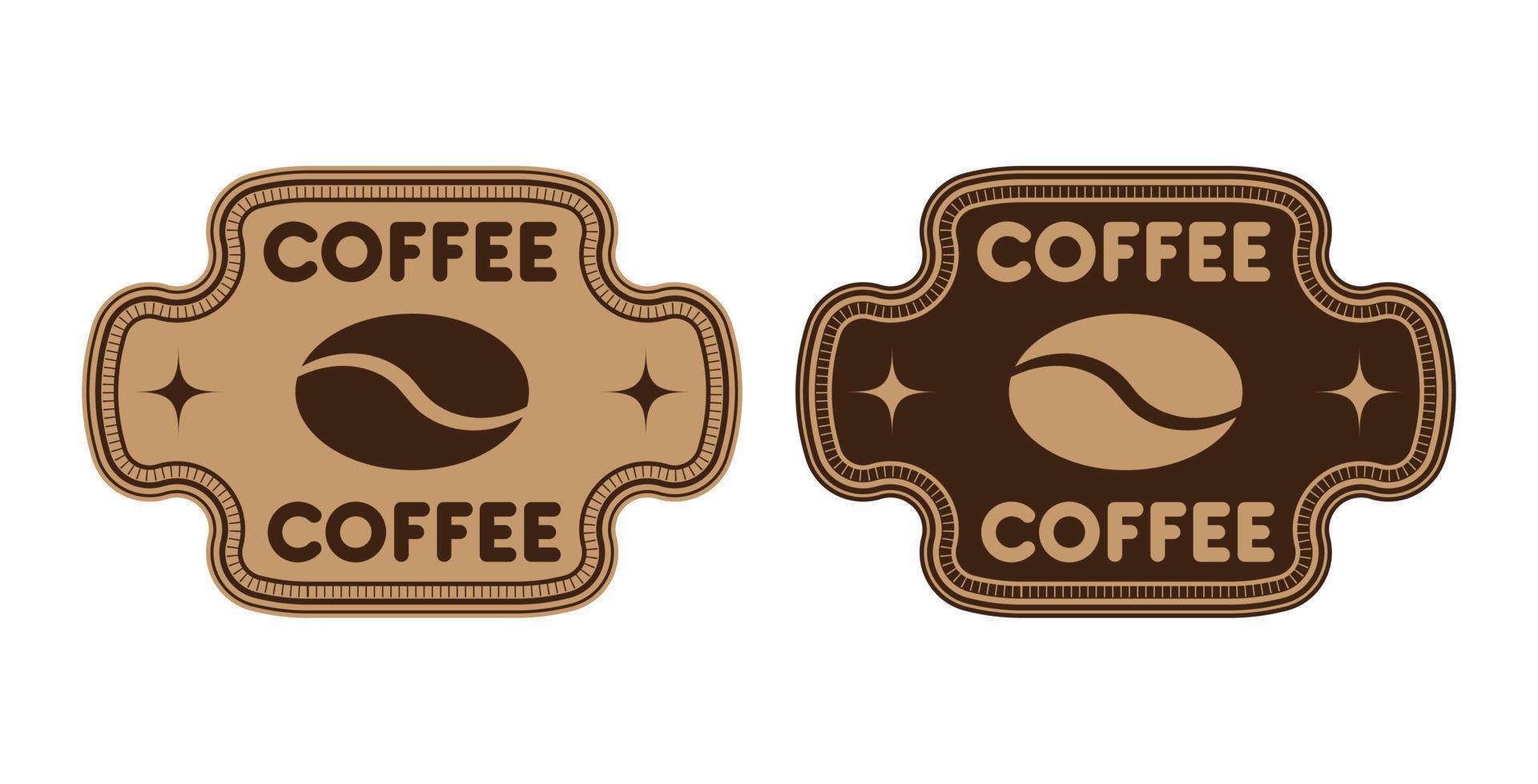 coffee bean brand logo badge label stamp sticker vintage vector