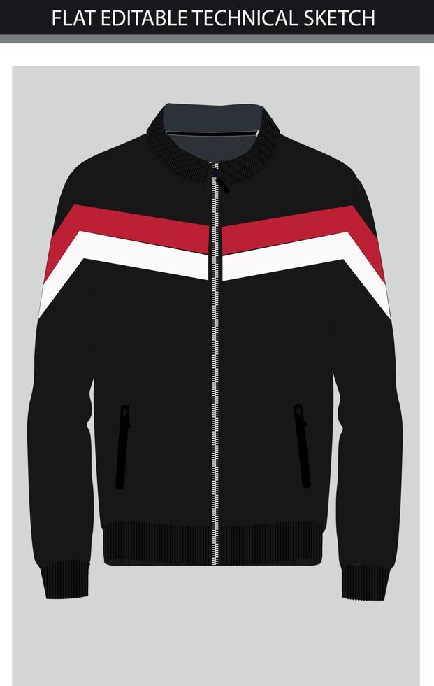 ilustración de bloque de color zip-up, archivo de vector de chaqueta casual