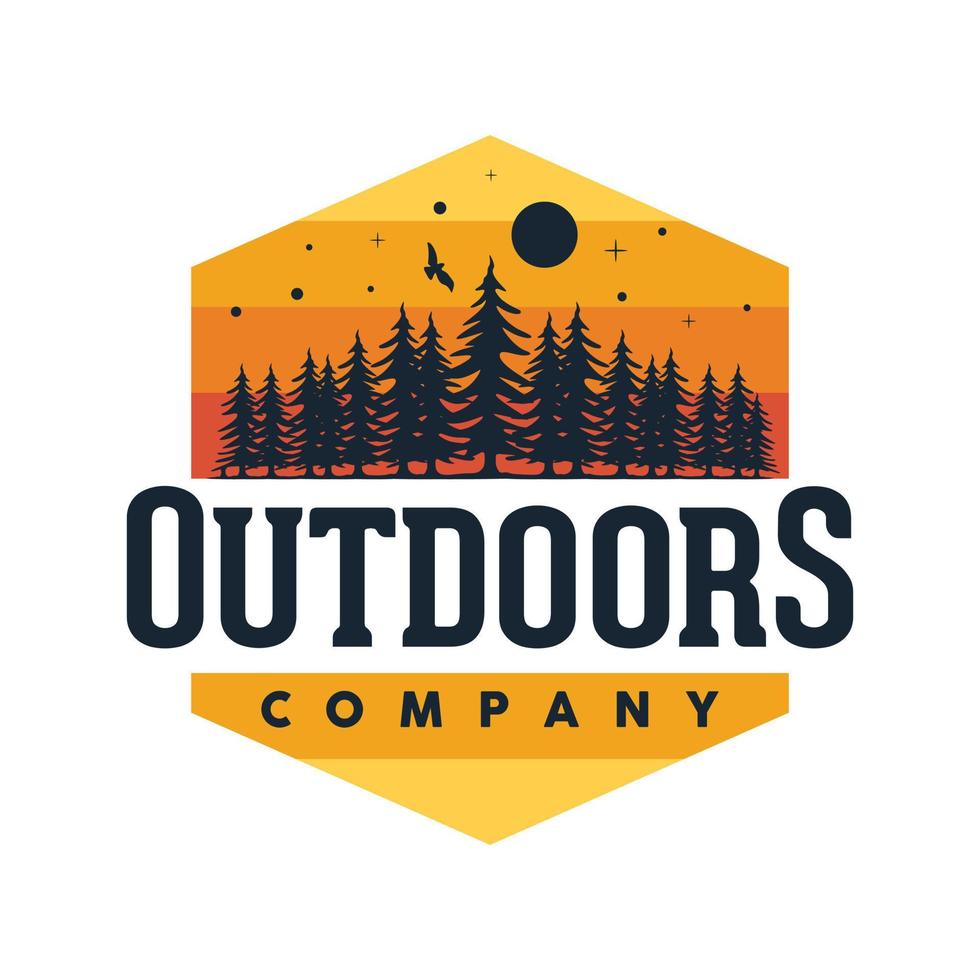 Outdoors Company logo emblem before the night come vector