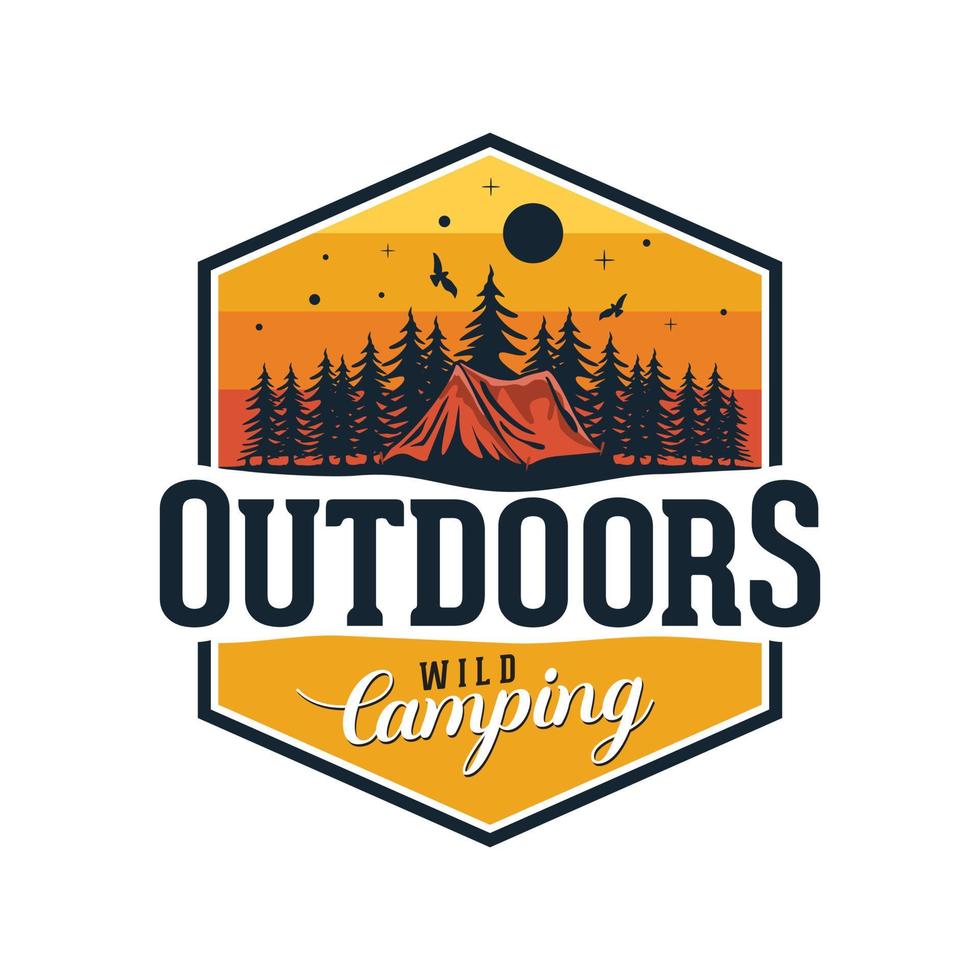 Outdoors Wild Camping logo emblem vector