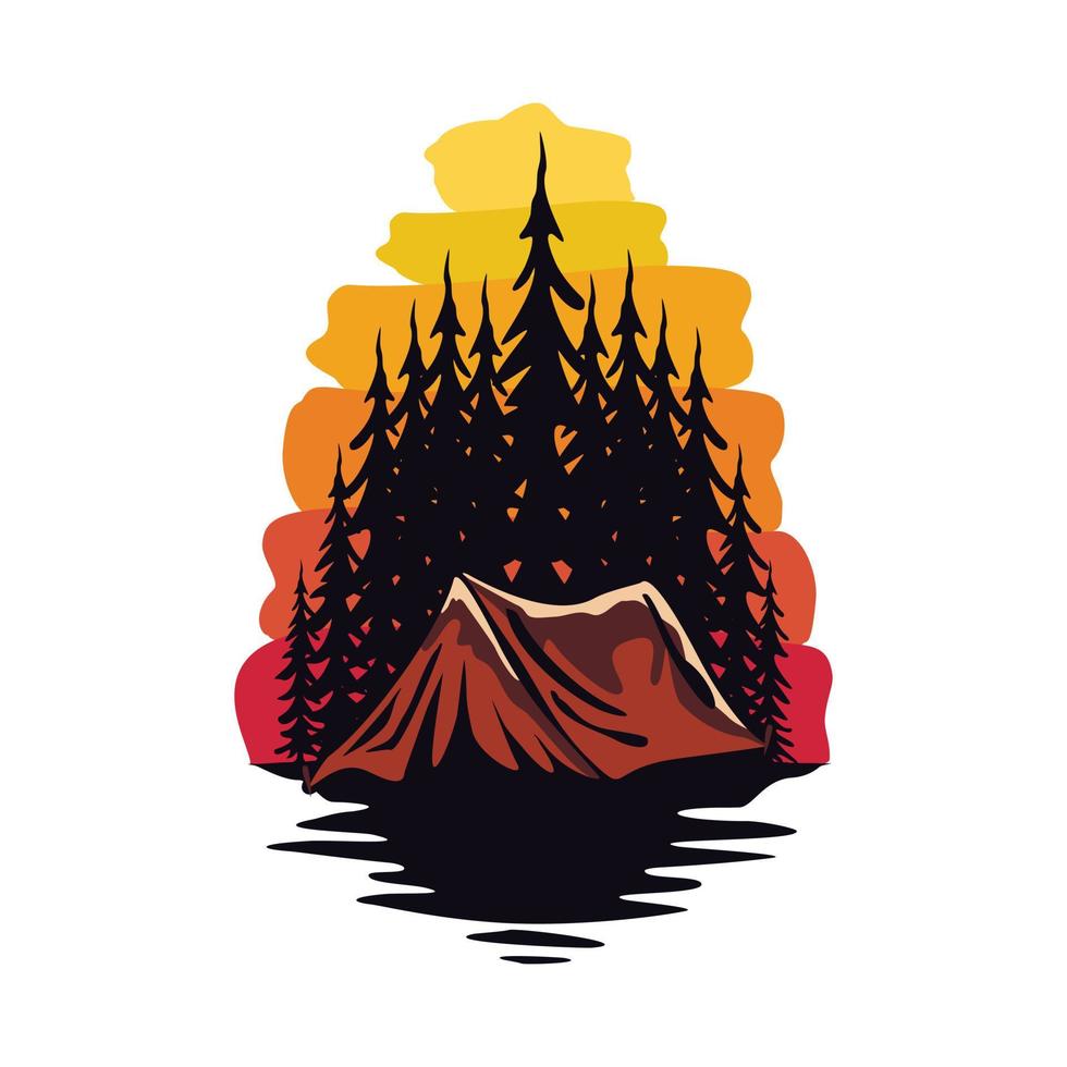 plantilla de logotipo de camping y exterior vector