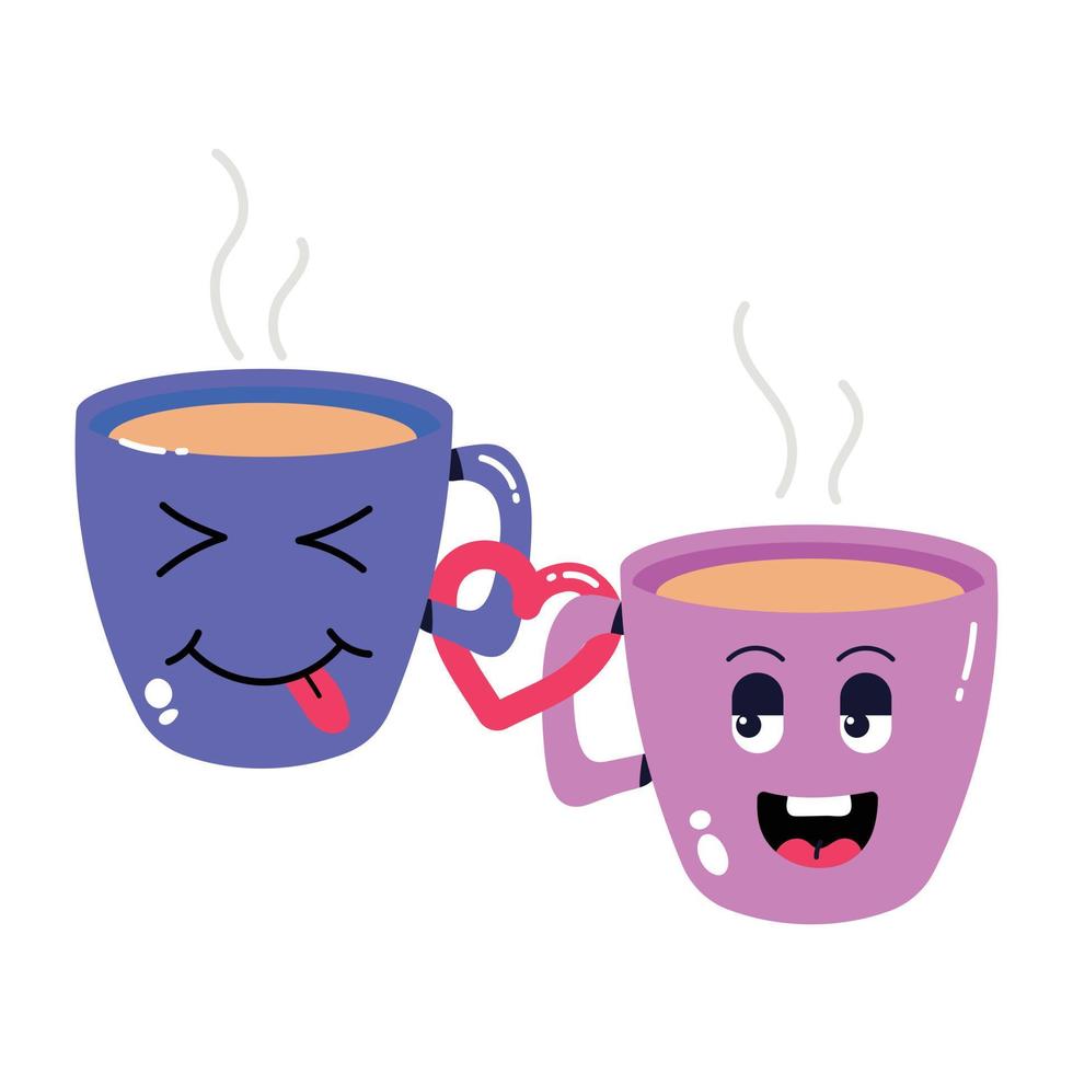 Trendy Tea Cups vector