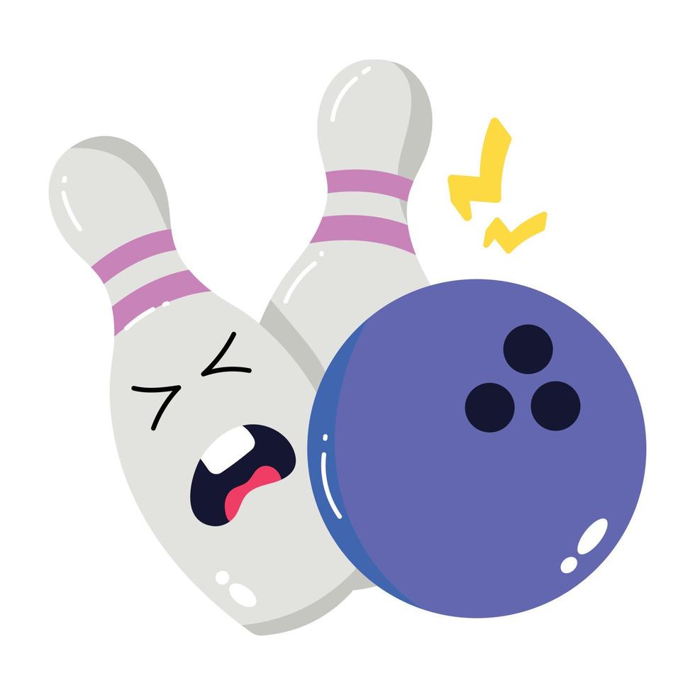 Trendy Bowling Game vector