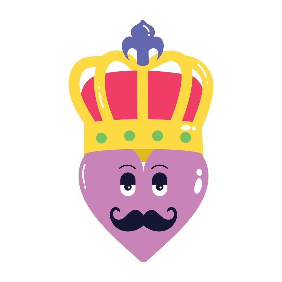 Trendy King Heart vector