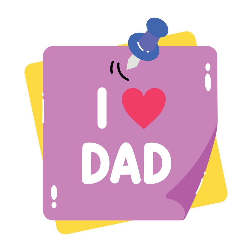 Fathers Day Note vector