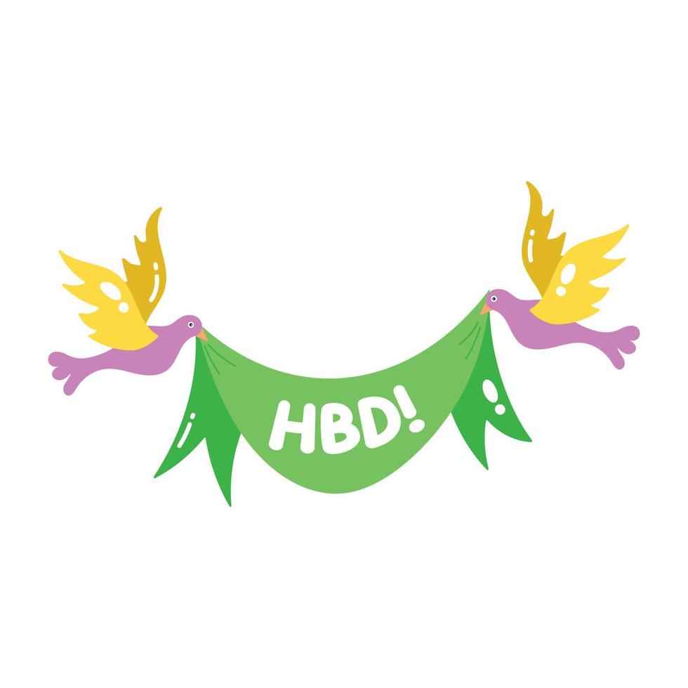 banner de cumpleaños de moda vector