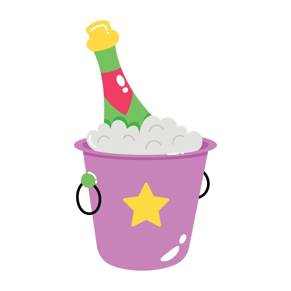 Trendy Wine Bucket vector