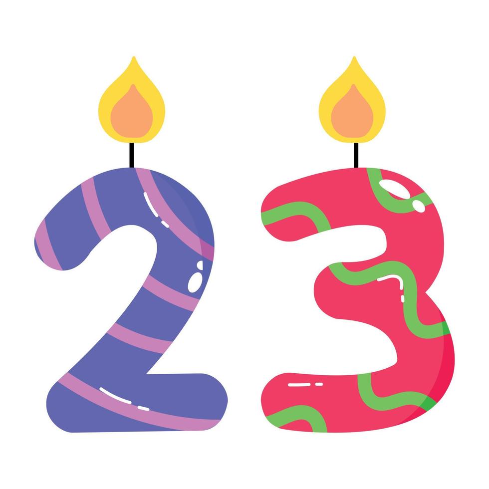 Trendy Number Candles vector
