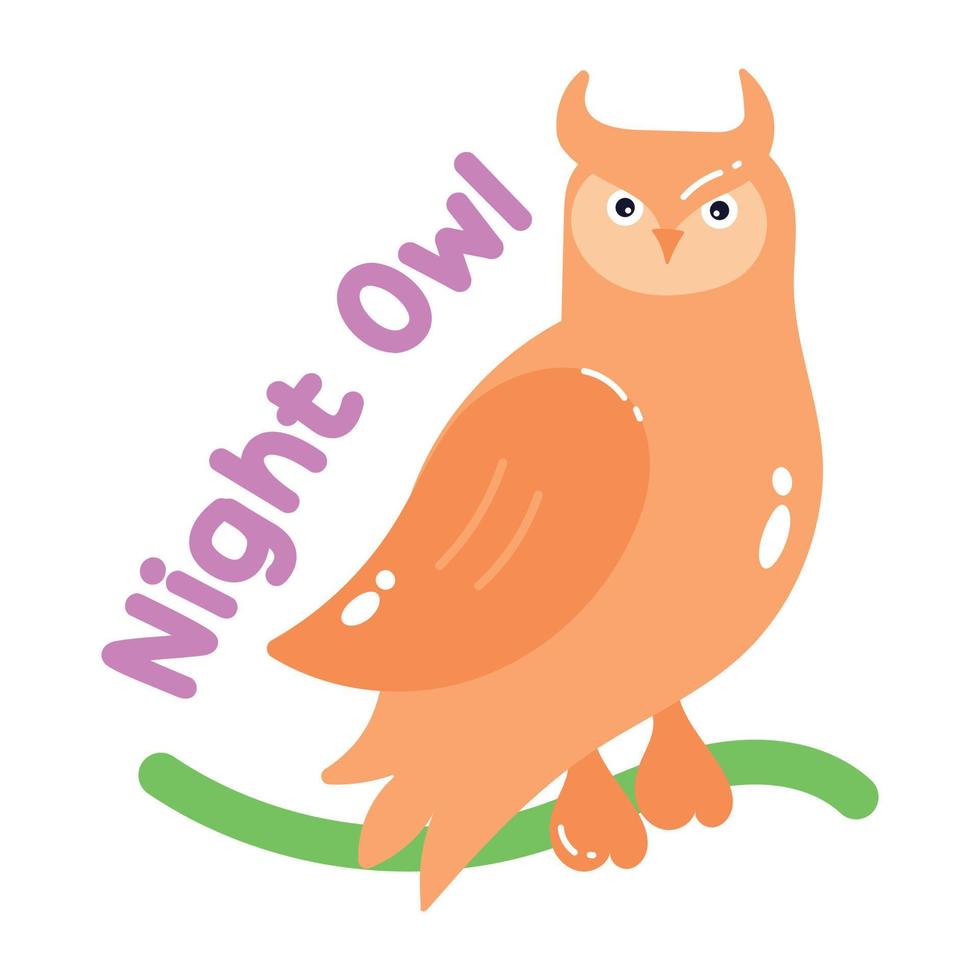 Trendy Night Owl vector