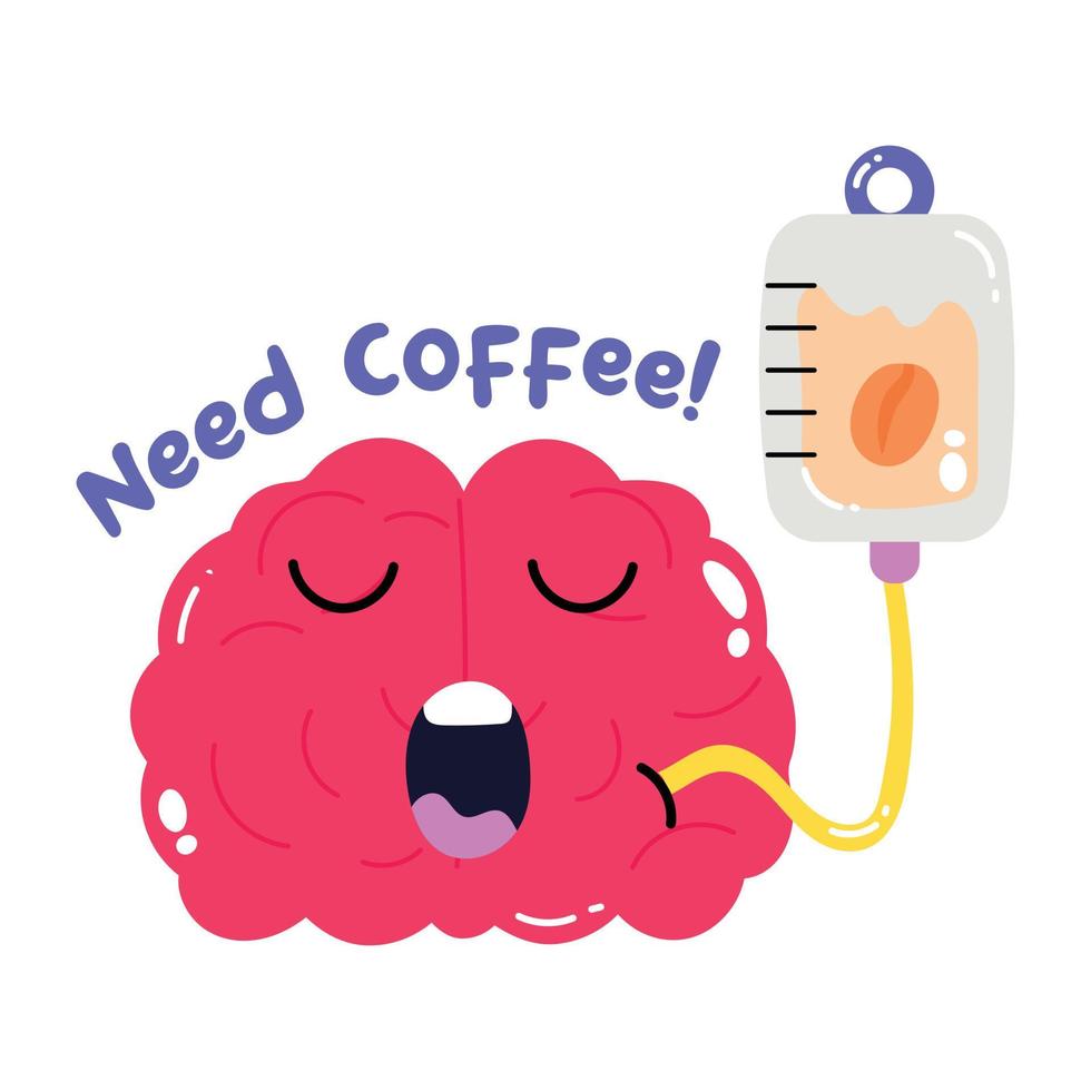 Trendy Need Coffee vector