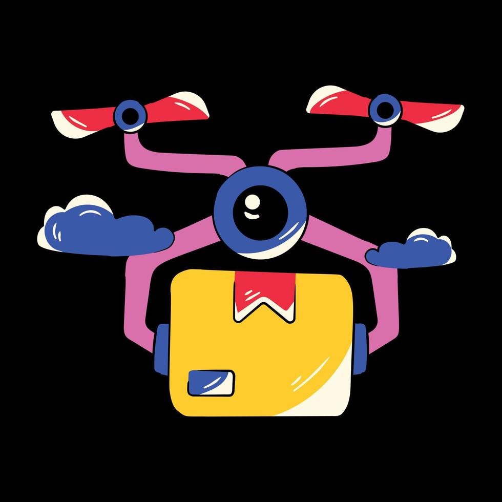 Trendy Drone Delivery vector