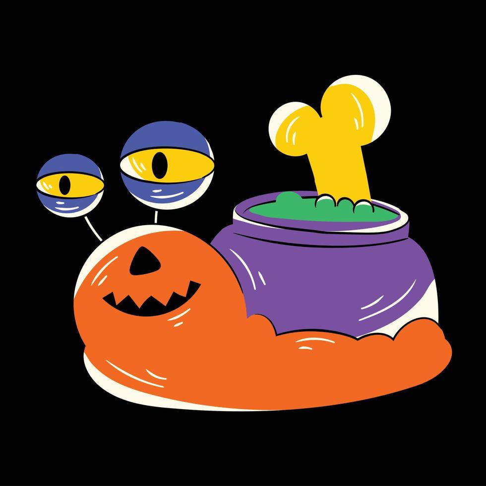 Trendy Halloween Snail vector