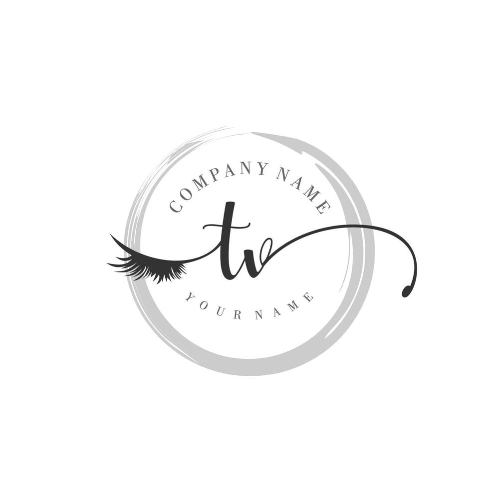 initial TV logo handwriting beauty salon fashion modern luxury monogram vector